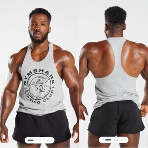 Gymshark | Light Gray Marl Legacy Stringer Muscle Tee | Size Small